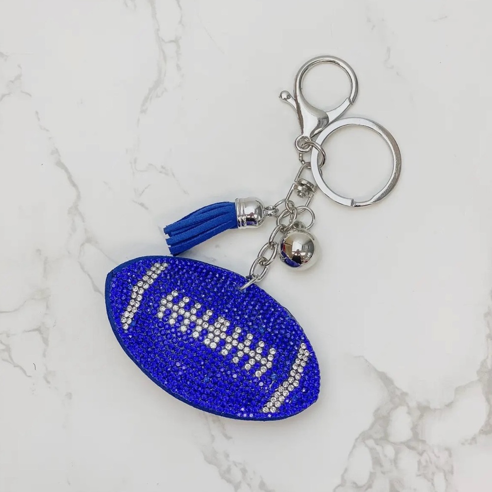 Glitzy Football Keychain